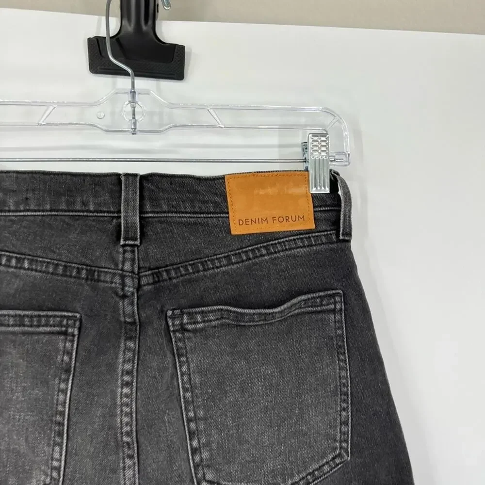 Denim Forum Aritzia The Yoko Bermuda Denim Shorts Button Fly